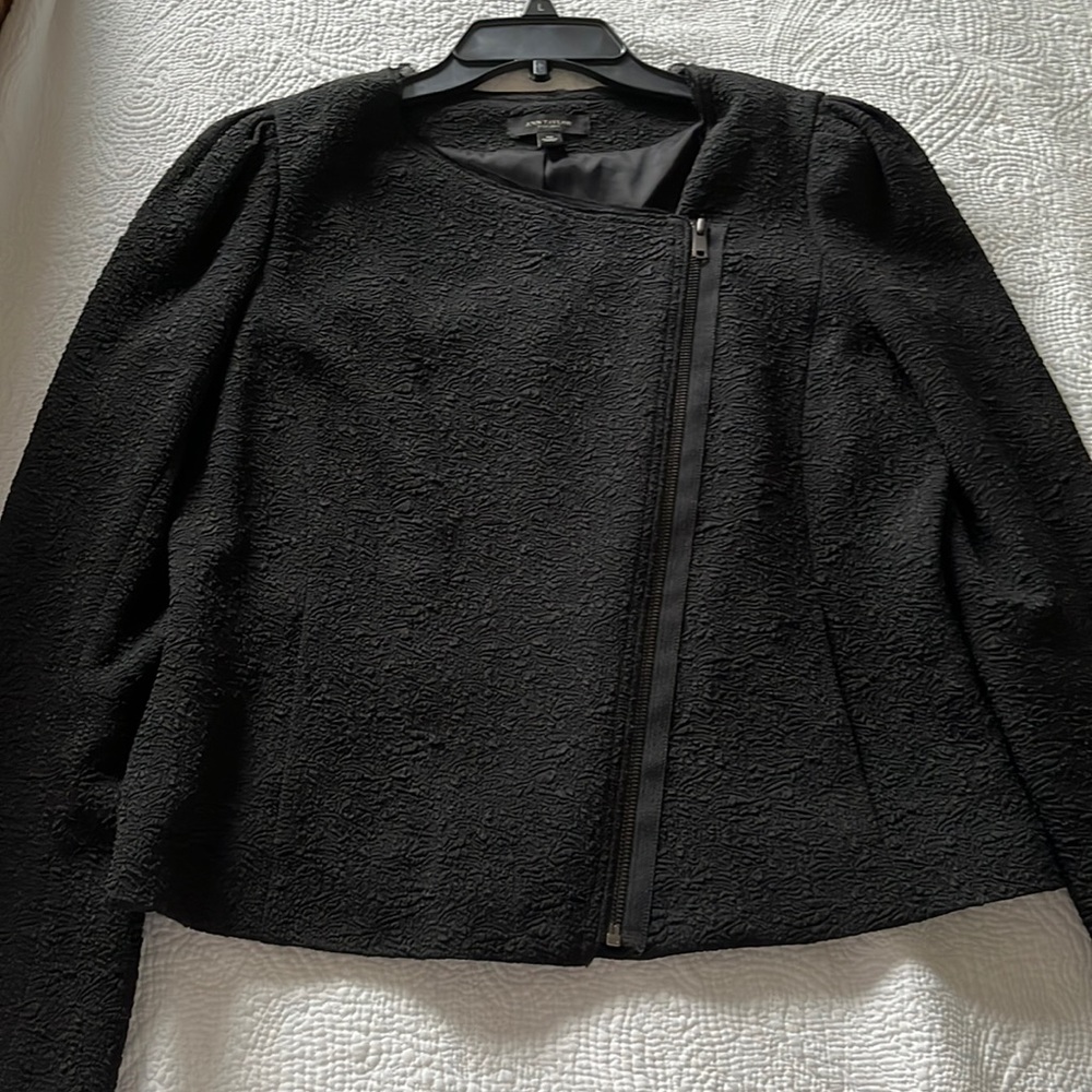 Ann Taylor Black Blazer w/ side Zipper